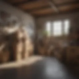 A beautifully organized packing space with boxes and supplies