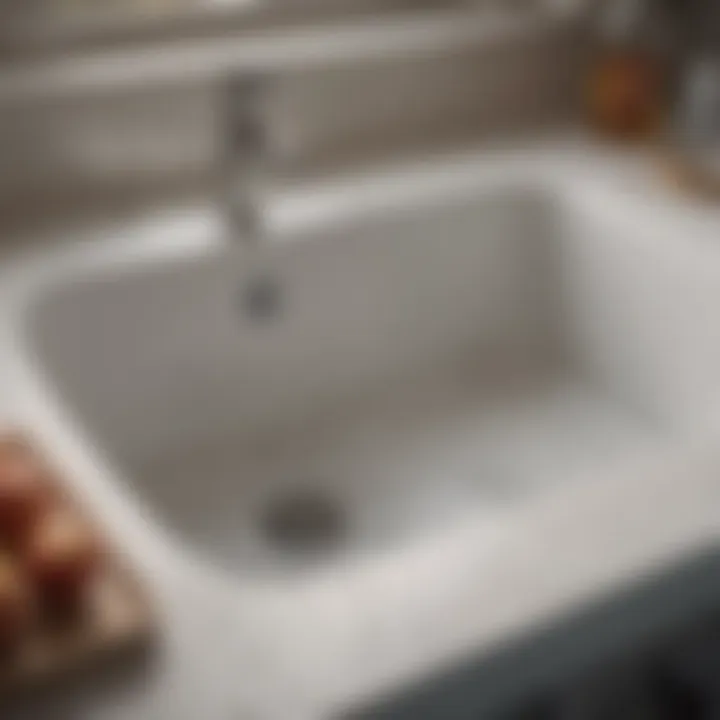 Baking soda and vinegar in a sink