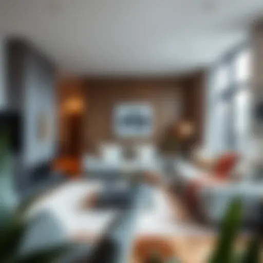 A modern apartment living room showcasing spacious design