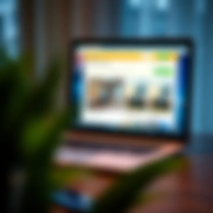 Exploring Online Apartment Listings A laptop displaying apartment listings on a real estate website