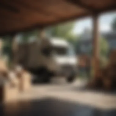 A group of friends collaborating to load a moving truck