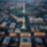 Aerial view of Washington, D.C. showcasing various neighborhoods.
