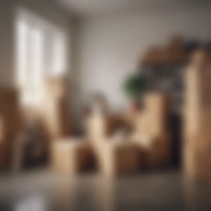 Moving boxes neatly arranged for a smooth transition