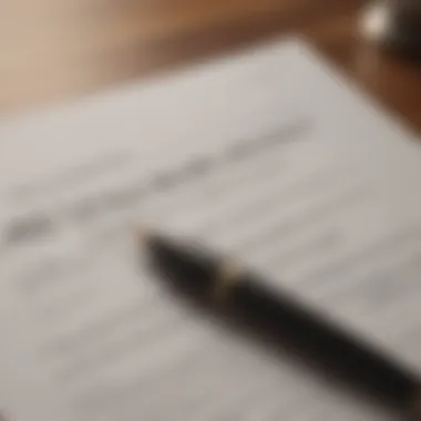 A close-up of a lease agreement with a pen ready to sign