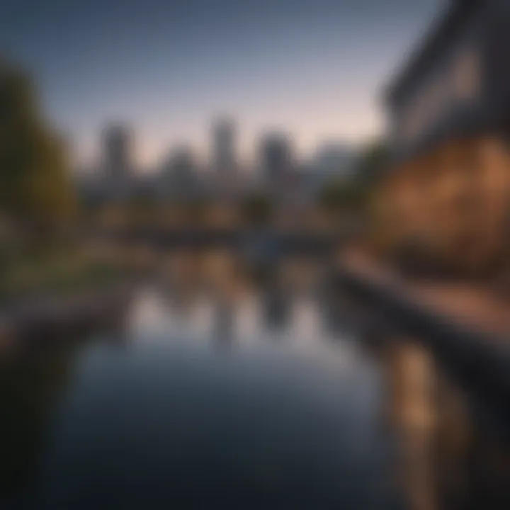 Scenic waterfront view in Portland, highlighting the city's natural beauty and urban landscape.