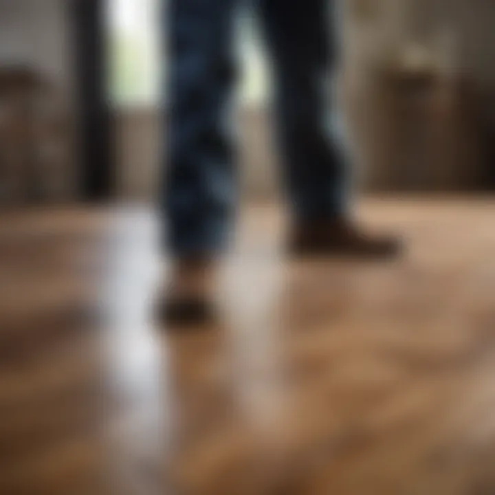 Expert technician demonstrating wood floor care