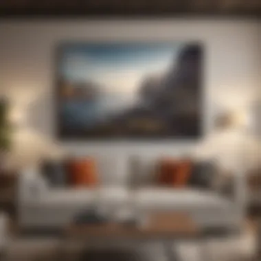 Artwork Above Sofa with Thoughtful Arrangement Artwork arranged above a sofa with proper spacing