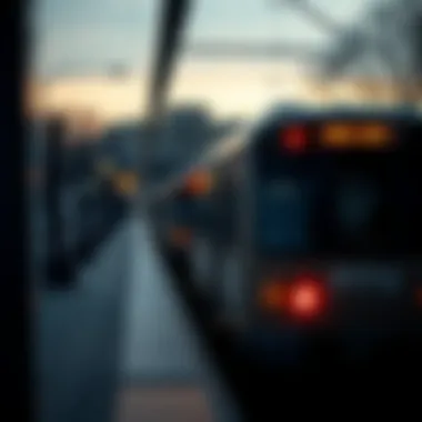 Commuter train arriving at a station in the D.C. metropolitan area