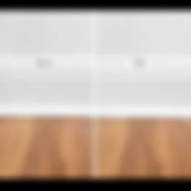 Before and after of cleaned white baseboards