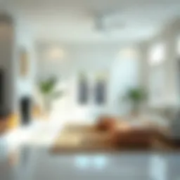 Pristine white baseboards in a modern living room