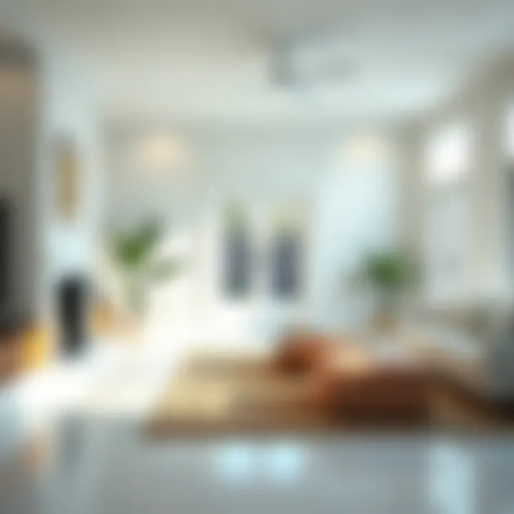 Pristine white baseboards in a modern living room