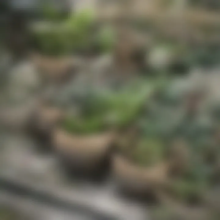 Various vegetables arranged in a compact urban garden