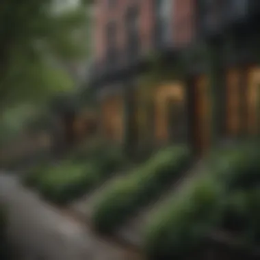 Natural Beauty of Park Row Village A serene park area in Park Row Village with lush greenery