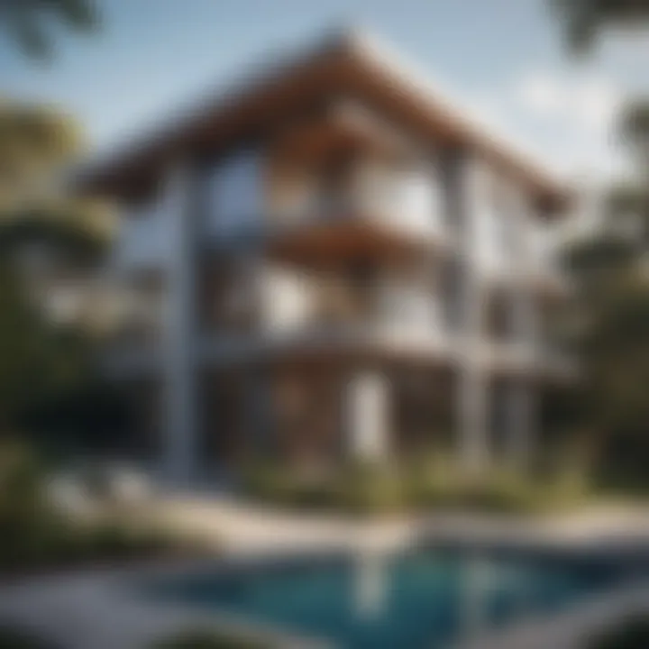 Modern architectural design of Royal Pines Apartments showcasing clean lines and elegant finishes.