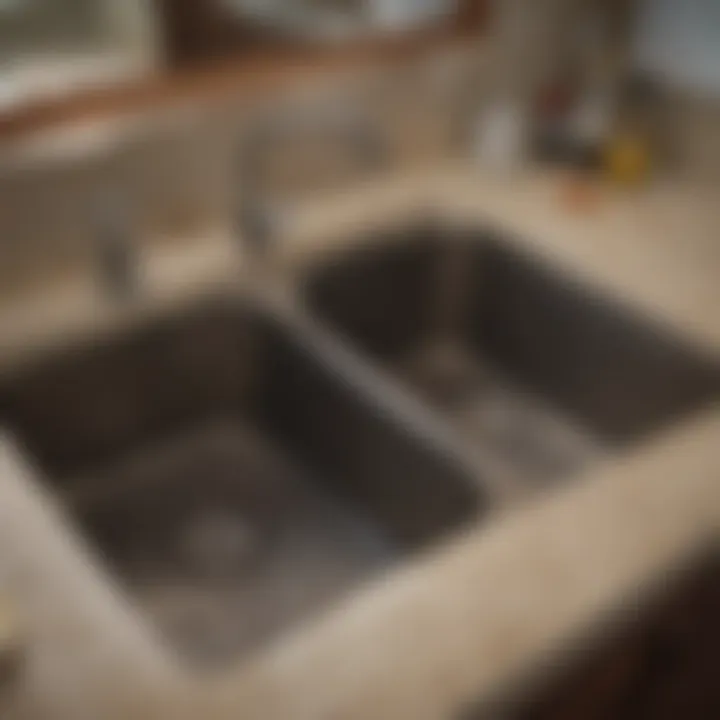 Before and after images of a successfully unclogged sink