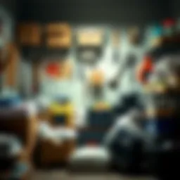 A well-organized packing station showcasing various packing materials and tools.