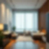 Modern studio apartment layout showcasing efficient use of space