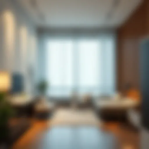 Modern studio apartment layout showcasing efficient use of space