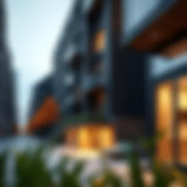 Urban environment highlighting the location advantages of studio apartments