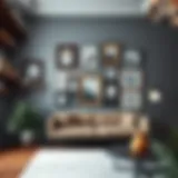 Creative wall display featuring multiple frames