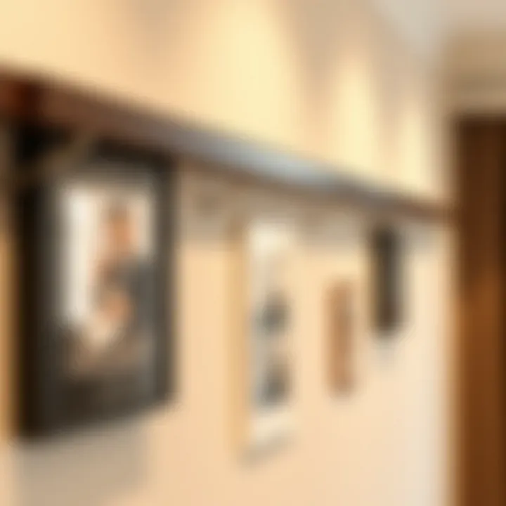 Elegant Picture Rail Solution Close-up of a wall using a picture rail system