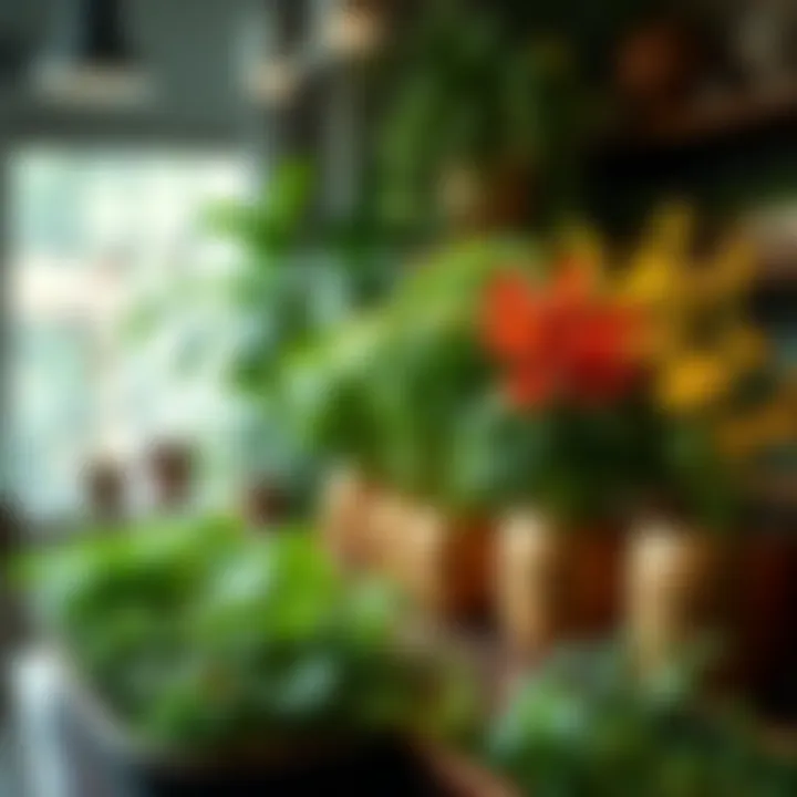 Herbs Enhancing Home Aesthetics A beautifully arranged indoor herb garden enhancing home aesthetics