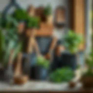 Tools for Indoor Herb Cultivation Essential tools and materials for indoor herb cultivation displayed neatly