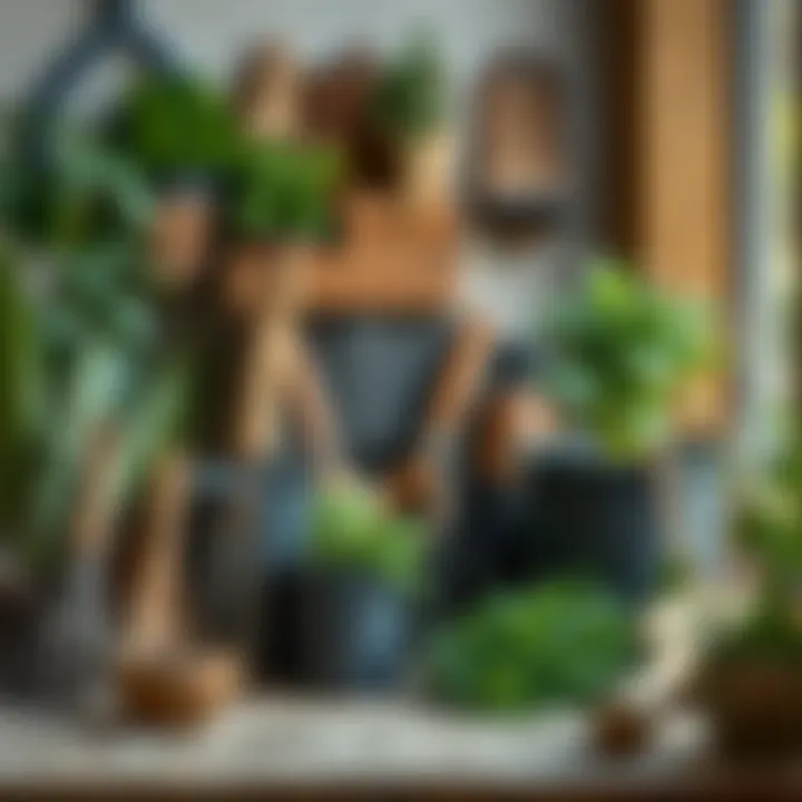 Tools for Indoor Herb Cultivation Essential tools and materials for indoor herb cultivation displayed neatly