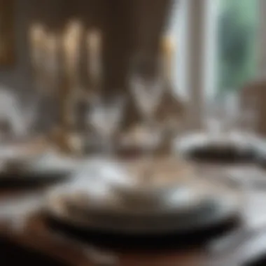 Elegant Formal Table Setting Elegant formal table setting with fine china and crystal glassware