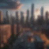 A skyline of a vibrant city representing urban real estate potential.