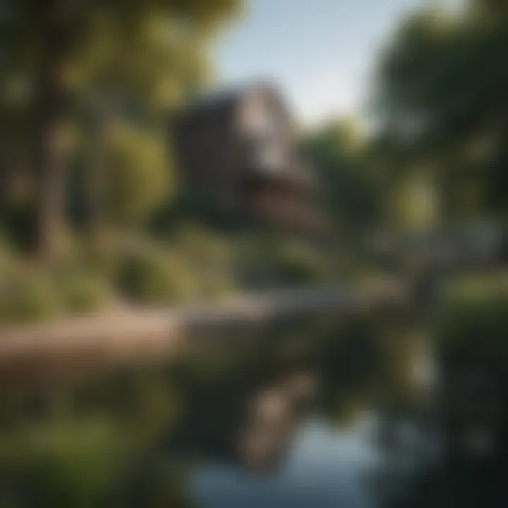 A serene view of Lakeview with families enjoying the waterfront