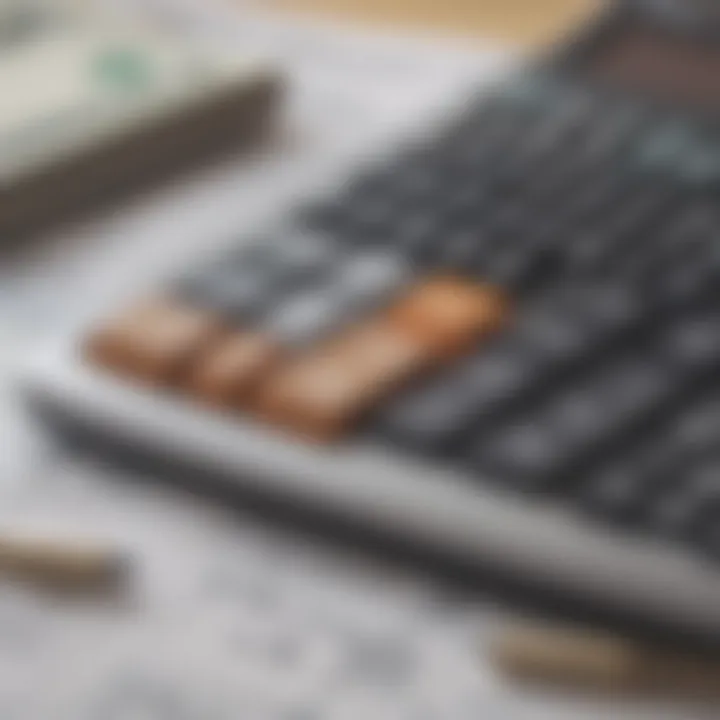 A calculator with financial documents representing due diligence