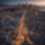 Aerial view of San Francisco's skyline with iconic landmarks