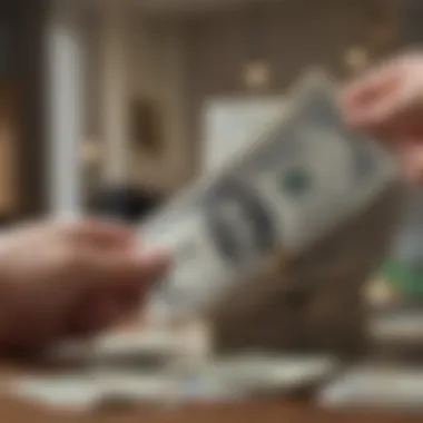 A close-up of cash being exchanged during a real estate deal