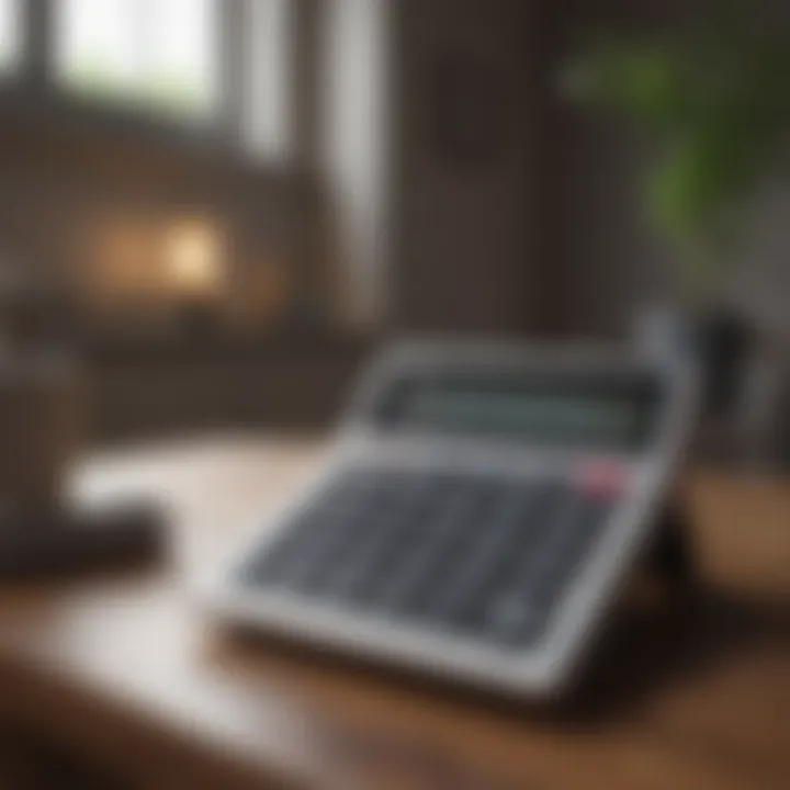 Digital representation of a house size calculator interface