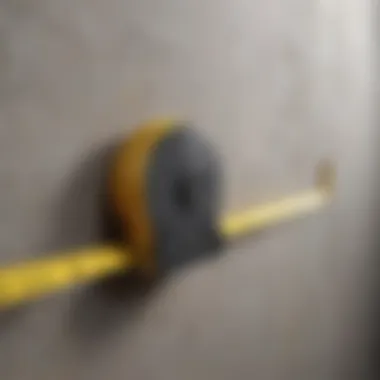 Measuring tape along a wall