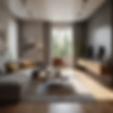 Modern Interior Design in a One-Bedroom Apartment Stylish interior design of a one-bedroom apartment maximizing its square footage