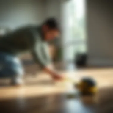 Illustration of a homeowner using a measuring tape for accurate measurements