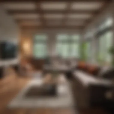 A cozy living space with highlighted square footage