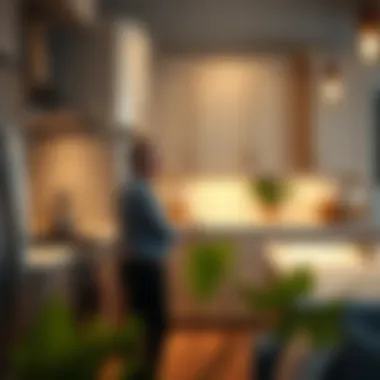 Buyer verifying appliance functionality