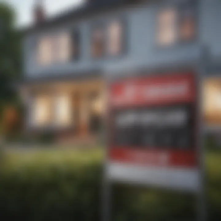 Close-up of a 'For Sale' sign outside a property.