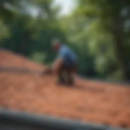 A home inspector examining a roof for structural integrity.