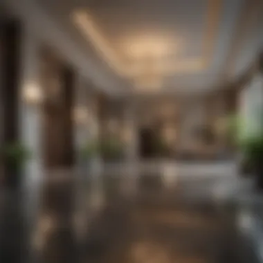 A well-maintained apartment lobby