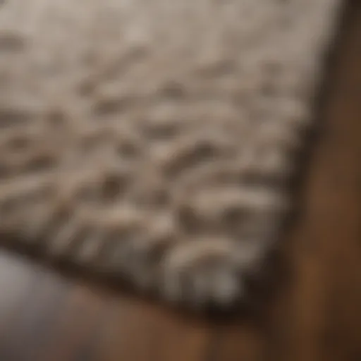 A beautifully textured shag rug on a hardwood floor