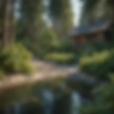 Tranquil Beach Area in Seattle A tranquil beach area with lush greenery in Seattle