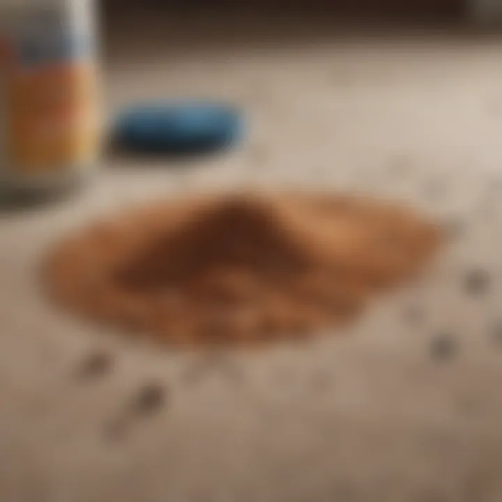 An array of natural carpet cleaning ingredients displayed artfully on a countertop