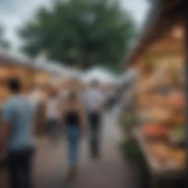 Young professionals enjoying a weekend market in a trendy neighborhood